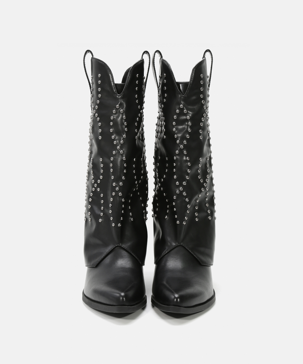Botas cowboy tacón tachas image number null
